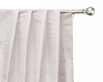 Ivory 100% Pure Silk Dupioni Curtain Panels (Rod Pocket, Grommet, Box Pleat, Three Pinch Pleat, Tab Top and Plain Ring Top)