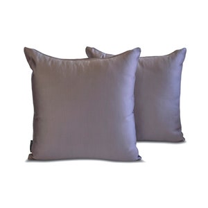 Pack of 2 Ash Purple Slub Satin Pillow Covers, Square Throw Pillow Covers, Solid Cushion Covers, Satin Pillow Case - Ash Purple Slub Satin