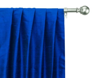 Royal Blue Silk Dupioni Curtain Panels (Rod Pocket, Grommet, Box Pleat, Three Pinch Pleat, Tab Top and Plain Ring Top)