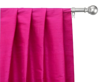 Fuchsia Pink 100% Pure Silk Dupioni Curtain Panels (Rod Pocket, Grommet, Box Pleat, Three Pinch Pleat, Tab Top and Plain Ring Top)