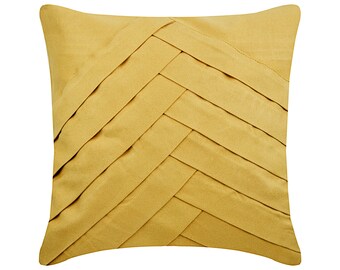 2 x Yellow Oblong Cushion Cover SLIGHT DEFECTS with white Lace Feature 12/" x 16/"