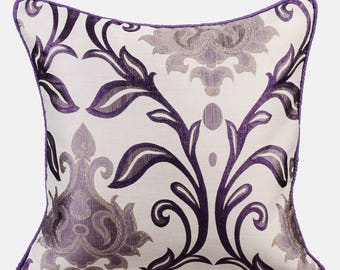 Purple damask pillow | Etsy Purple pillow cover 26x26 pillow covers