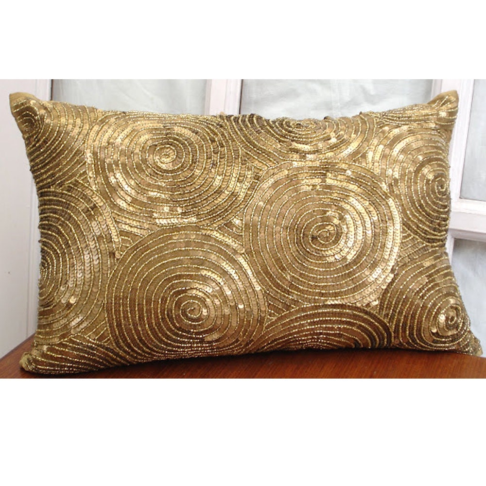 Gold sequin pillows new arrivals