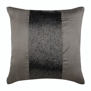 16x16 Decorative Gray Pillow Custom, Art Silk Throw Pillow Cushion Solid Color Pattern Modern Home Decor Pillow Gunmetal Center image 1