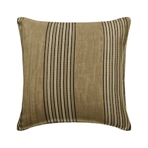Jacquard Silk Beige Pillow Cases Striped 24&quot;x24&quot;/26&quot;x26&quot; Luxury Couch Pillow Throw Euro Sham Striped Contemporary Style - Parched Earth