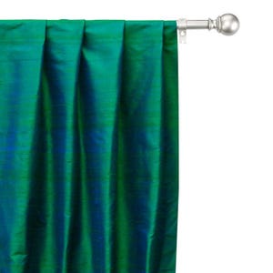 Peacock 100% Pure Silk Dupioni Curtain Panels (Rod Pocket, Grommet, Box Pleat, Three Pinch Pleat, Tab Top and Plain Ring Top)