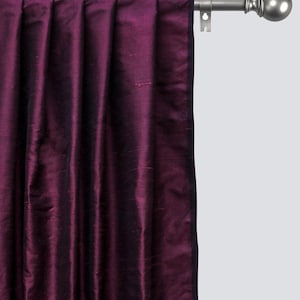 Wine Silk Dupioni Curtain Panels (Rod Pocket, Grommet, Box Pleat, Three Pinch Pleat, Tab Top and Plain Ring Top)