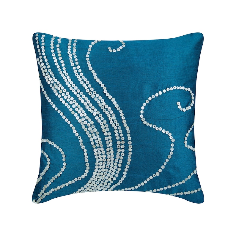 16x16 Decorative Blue Throws for Sofa Art Silk Etsy