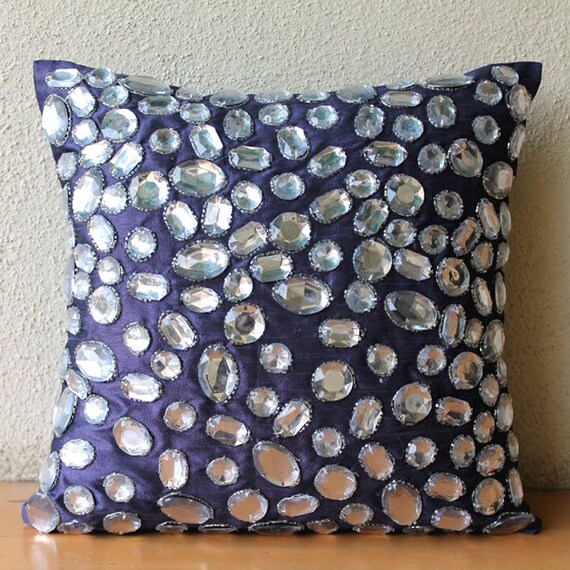 Purple Throw Pillows Cover For Couch 16x16 Silk