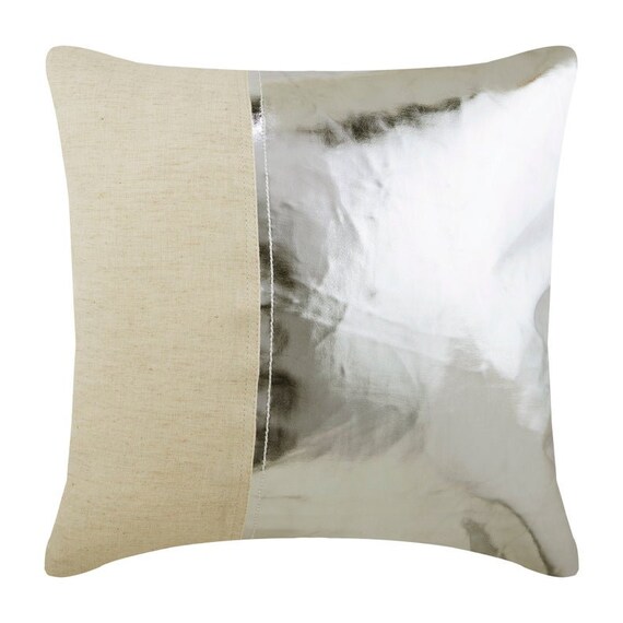 Modern Metallic Leather Collection Pillows Decorative Throw Pillow Cover Faux Leather Linen Patchwork Pillow Cover Sofa Cushion Cover Etsy Canada