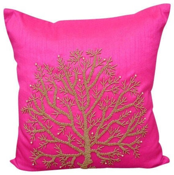 Rosa Fucsia cm Cojines Art Silk Árbol Funda Etsy España