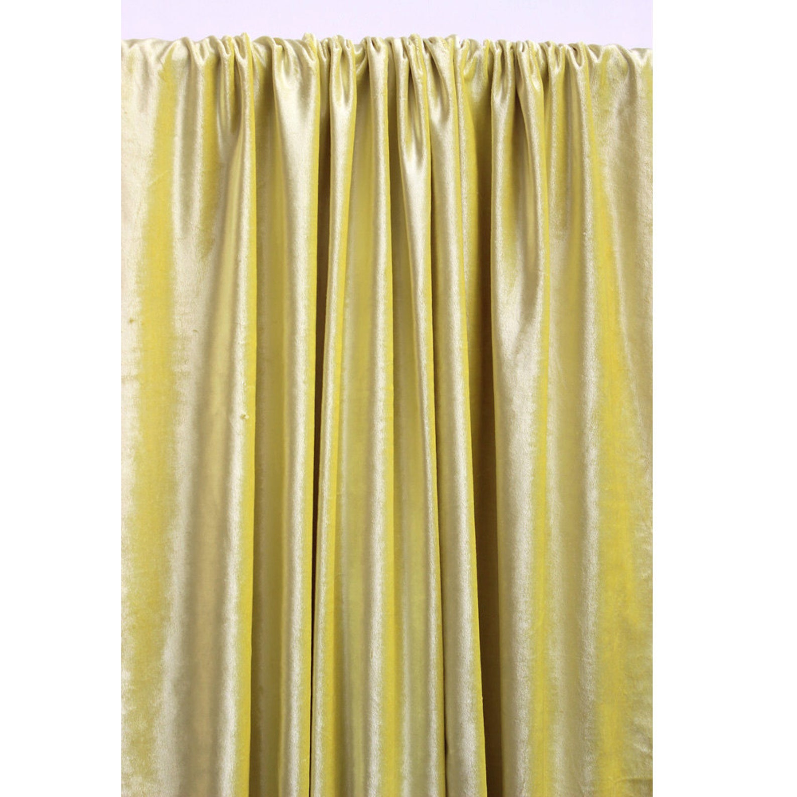 Yellow Velvet Curtain 52x84 Rod Pocket Curtain Etsy