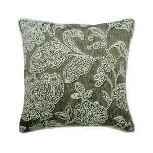 Vintage Embroidered Sofa Euro Sham 24&quot;x24&quot;/26&quot;x26&quot; Jacquard Throw Euro Sham Grey Throw Euro Sham, Floral Pattern Pillow - Vintage Tender