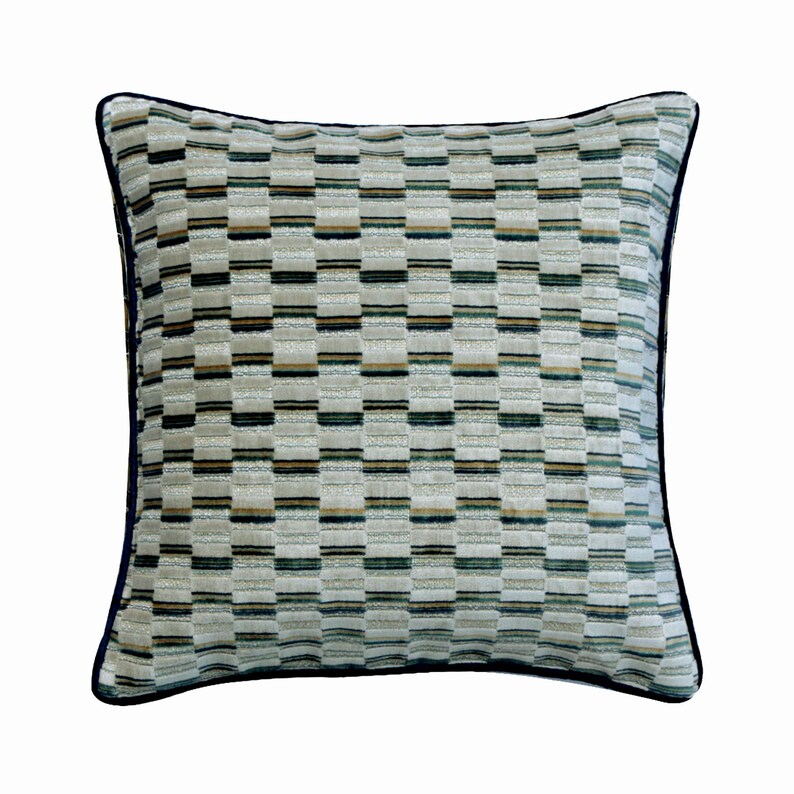 Decorative Blue And Ivory Throw Pillow Cover 16x Etsy