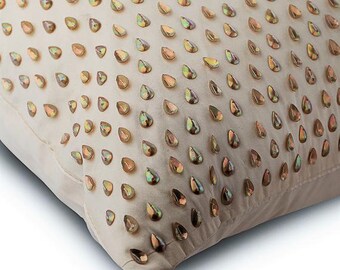 Taie d'oreiller en satin taie d'oreiller, coussins floraux crème légère