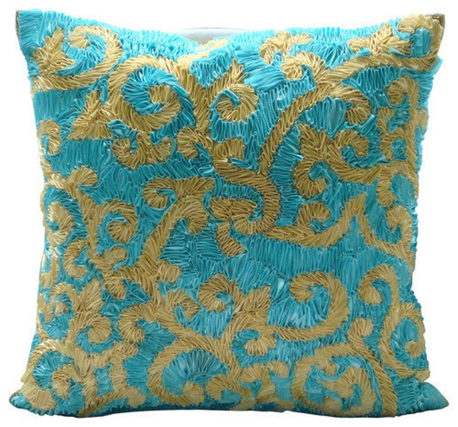 Handmade Blue Euro Size Cushion Cover 24x24 / Etsy