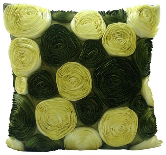 Housse de Coussin 45x45cm en Soie Vert