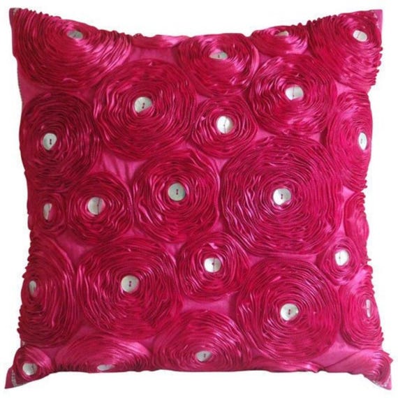 Decorative Fuchsia Pink Throw Pillow for Bed 24x24 26x26 Art Silk Sofa Pillow Throw Pillow for Bed Nature Floral Fuchsia Power Etsy Canada