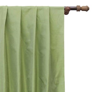 Light Green Art Silk Curtain Panels, Faux Silk Curtains (Rod Pocket, Grommet, Box Pleat, Three Pinch Pleat, Tab Top And Plain Ring Top)
