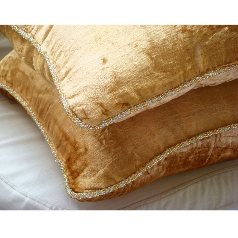 Decorative Gold Pillow Sham Covers 26x26 Euro Sham Covers Etsy