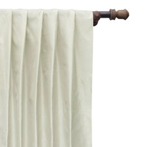 Ivory Art Silk Curtain Panels, Faux Silk Curtains (Rod Pocket, Grommet, Box Pleat, Three Pinch Pleat, Tab Top And Plain Ring Top)