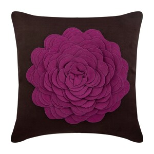 Designer Brown Throw Pillow For Bed 24&quot;x24&quot;/26&quot;x26&quot;, Faux Suede Sofa Euro Sham Rose Bed Pillow Cover Nature Floral Pattern - Pink Rose