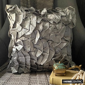 Decorative Silver Euro Sham 24&quot;x24&quot;/26&quot;x26&quot;, Satin Pillow Case Toss Pillow Cover Solid Color Pattern Contemporary Home - Vintage Silver
