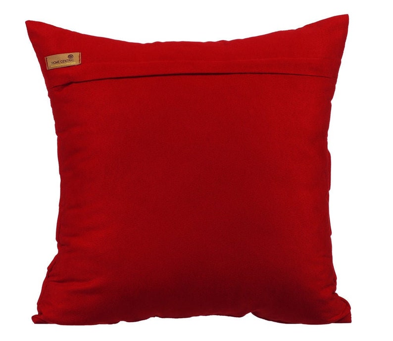 Decorative Red Pillow Case Cover 16x16 Faux Suede Etsy India