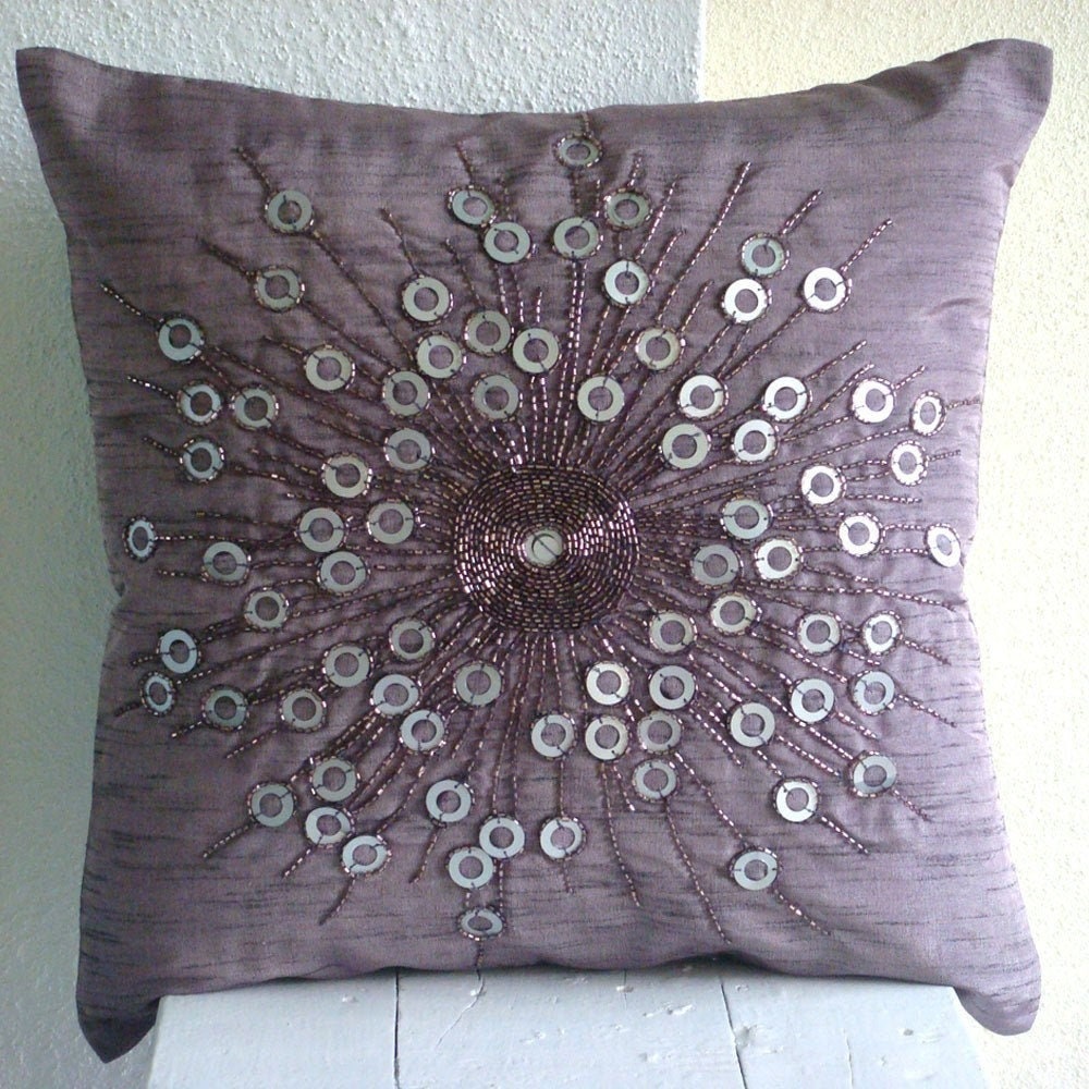 Art Silk Purple Sofa Cushion 16x16 Designer Throw Etsy