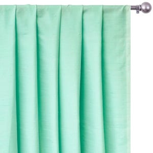 Mint Green Silk Dupioni Curtain Panels (Rod Pocket, Grommet, Box Pleat, Three Pinch Pleat, Tab Top and Plain Ring Top)