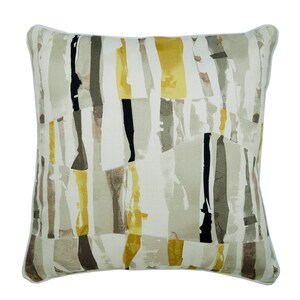 Cotton Yellow Throw Pillow Custom 16&quot;x16&quot;, Designer Throw Pillow Cover Cushion Abstract Pattern Modern Home Decor Pillow - Time To Paint