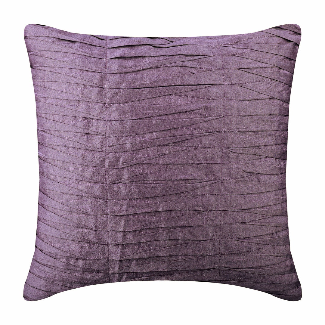 Decorative Purple Pillow Case Cover 24x24 /26x26 , Art Silk Throw Pillow Cover Pintucks