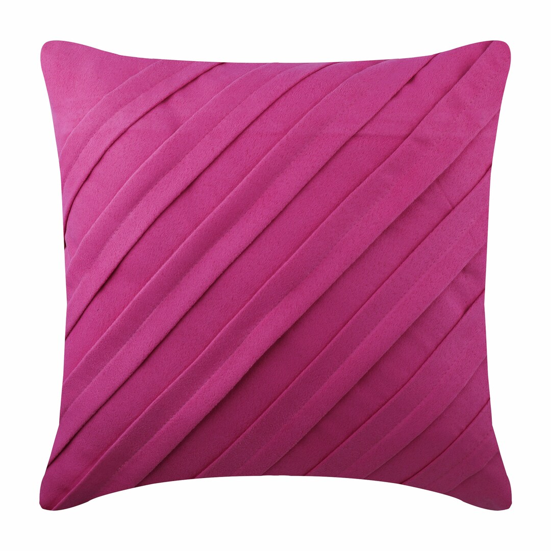 Faux Suede Fuchsia Pink Throw Pillow Cover 16x16 Etsy