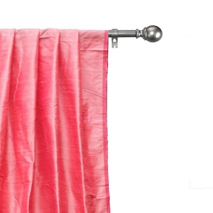 Coral Silk Dupioni Curtain Panels (Rod Pocket, Grommet, Box Pleat, Three Pinch Pleat, Tab Top and Plain Ring Top)