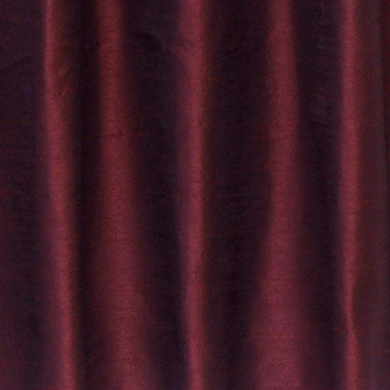Dark Maroon Art Silk Curtain Panels, Faux Silk Curtains (Rod Pocket, Grommet, Box Pleat, Three Pinch Pleat, Tab Top And Plain Ring Top) image 3