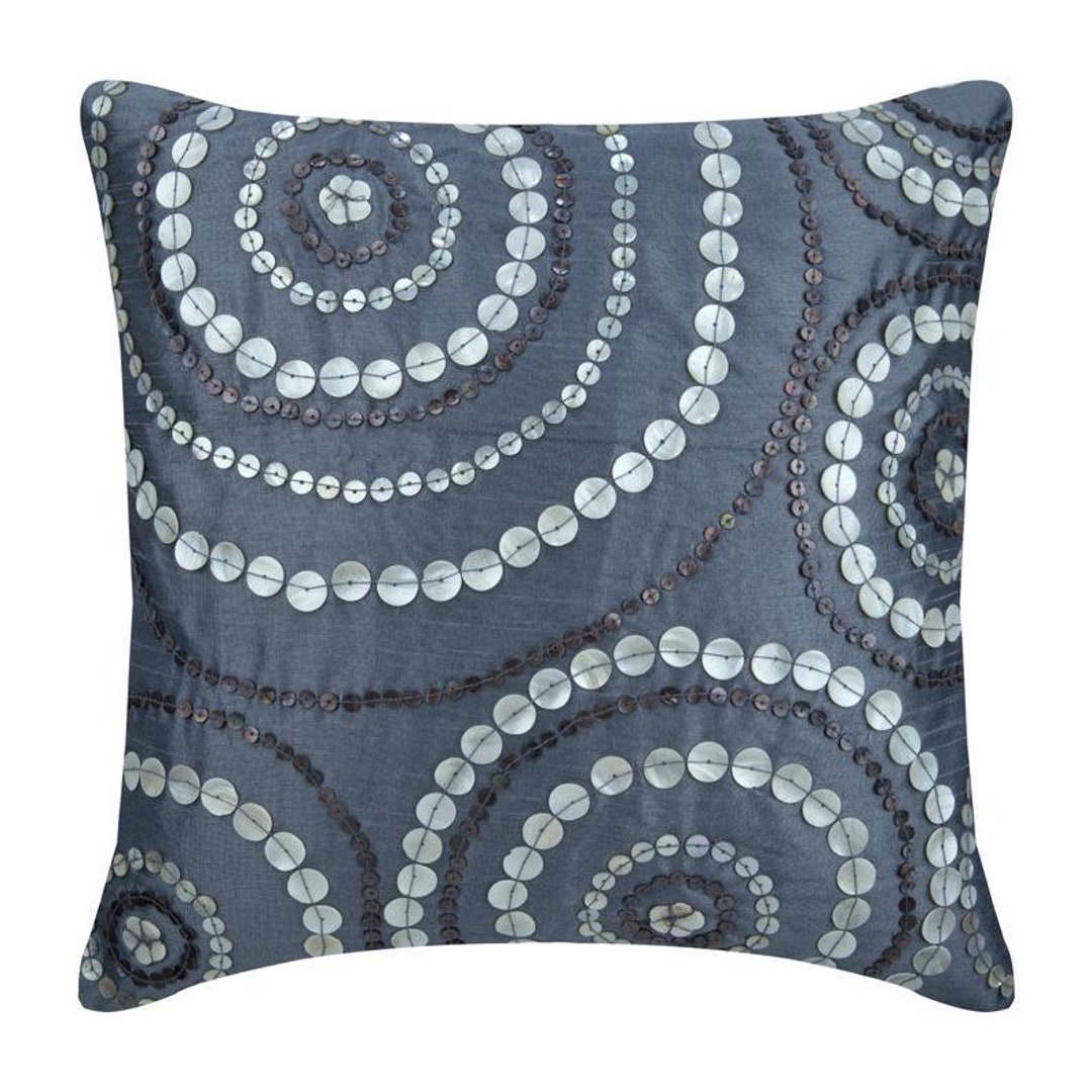 Decorative Blue Toss Pillows 16x16 Art Silk Throw Etsy