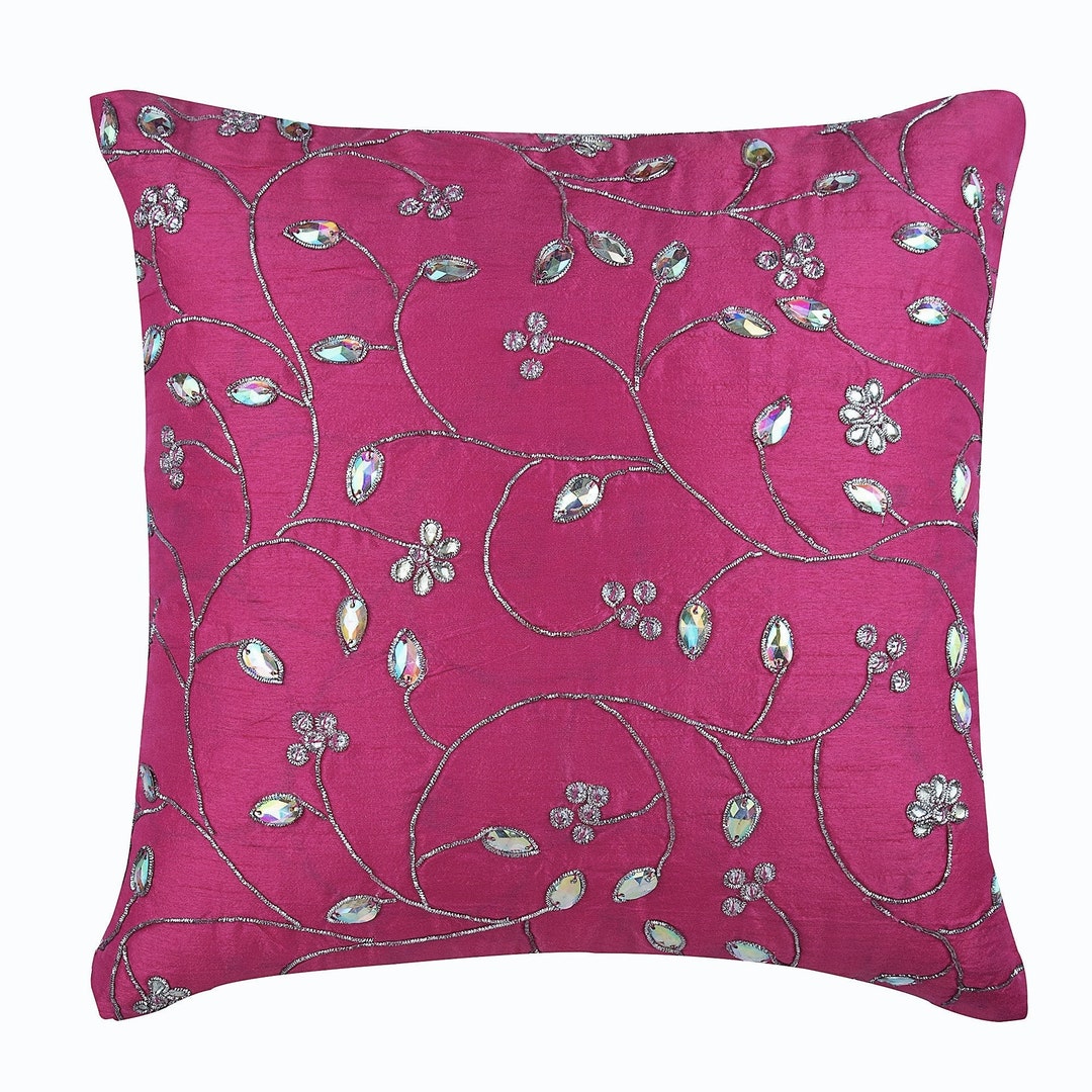 Designer Ivy Zardozi Throw Pillow Cover Custom Etsy India