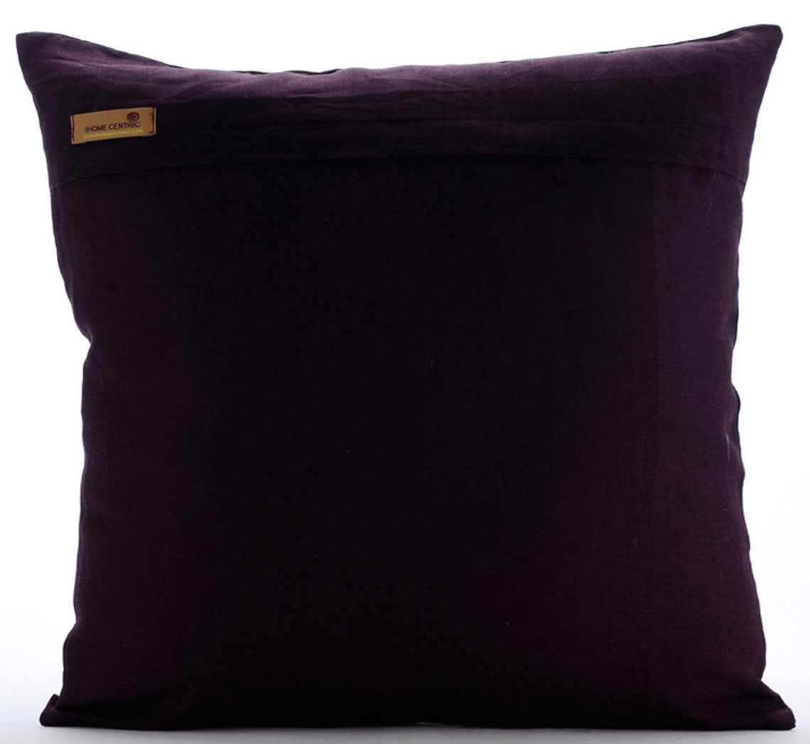 Cotton Linen Dark Plum Purple Throw Pillow Cover Etsy Australia