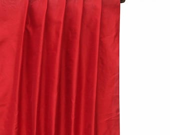 Blood Red Art Silk Curtain Panels, Faux Silk Curtains (Rod Pocket, Grommet, Box Pleat, Three Pinch Pleat, Tab Top And Plain Ring Top)