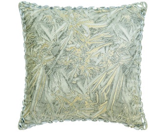 Decorative Pillow Cover 16"x16" Abstract Jacquard Fabric Throw Pillow Cover with Crystal Embroidery Modern Cushion Cover - Crystal Avatar