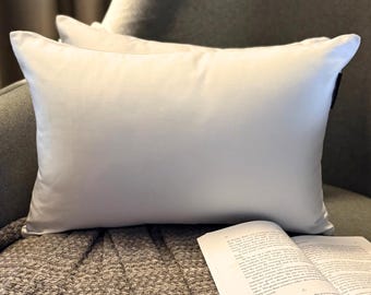 2-pack vita örngott i satin med ländrygg, modernt enfärgat mönster, avlångt kuddfodral - vit slub satin