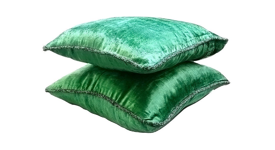Decorative Emerald Green Throw Cushion Cover Etsy