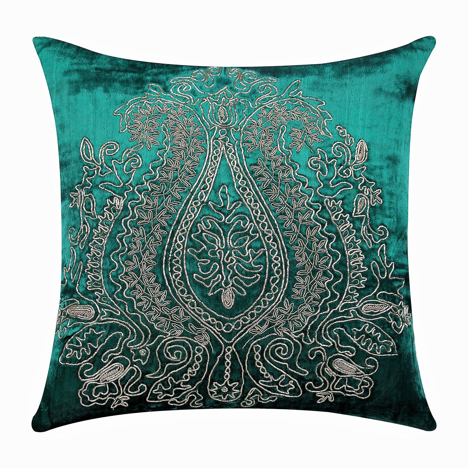 Handmade Peacock Green Euro Pillow Cover 24x24 / Etsy