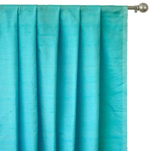 Sea Green Silk Dupioni Curtain Panels (Rod Pocket, Grommet, Box Pleat, Three Pinch Pleat, Tab Top and Plain Ring Top)