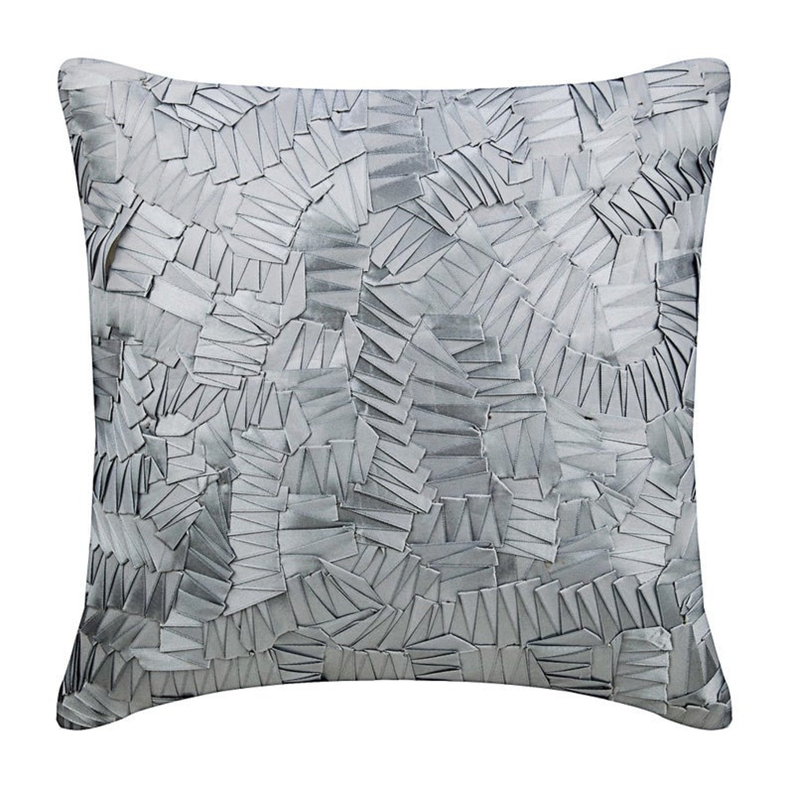European Cushion Cover Silver Decorative 24x24 / Etsy