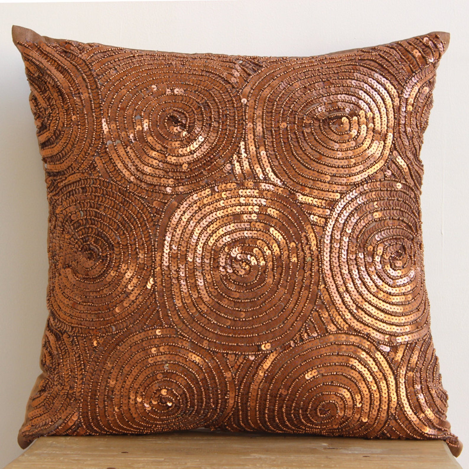 Luxury Copper Pillows Cover 16x16 Silk Etsy