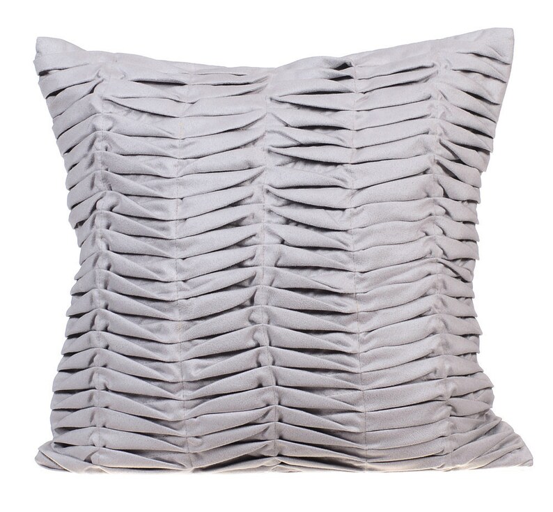 Bed Pillows Shams 24x24 Couch Throws Grey Wind Folds Grey Couch Cushion Covers 24 x 24 Pillow Sham Covers Suede Decorative Pillows