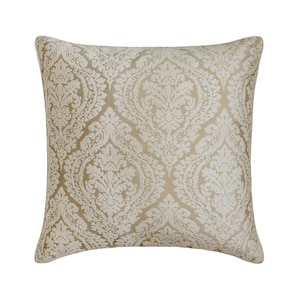 16&quot;x16&quot; Decorative Ivory Pillow Cover, Jacquard Silk Toss Pillow Cover Toss Cushion Damask Pattern Victorian Style - Glow Ivory Damask