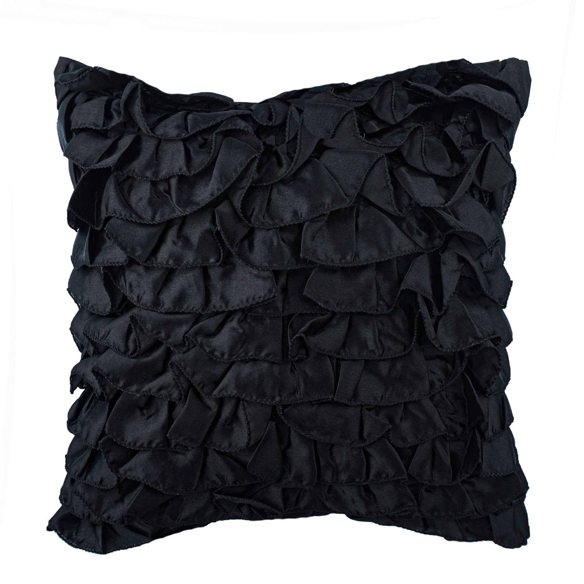 Black satin throw pillows deals