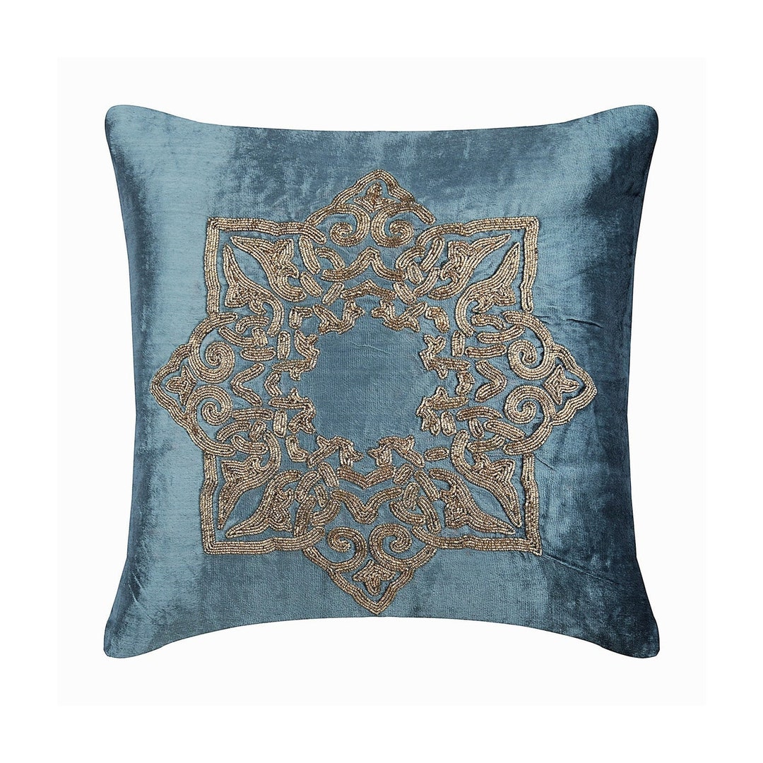 Decorative Silver Euro Size Euro Sham 24x24 / 26x26, Velvet Euro Sham